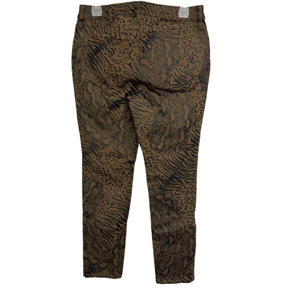 Chico's Coated Fly Front Animal Print Jeggings Jeans Brown Petite Size 2P - Picture 6 of 8
